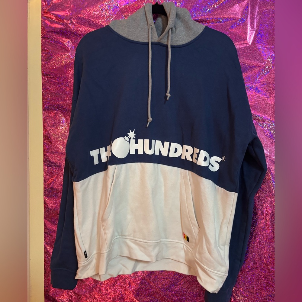 The Hundreds Navy Blue and White Pullover